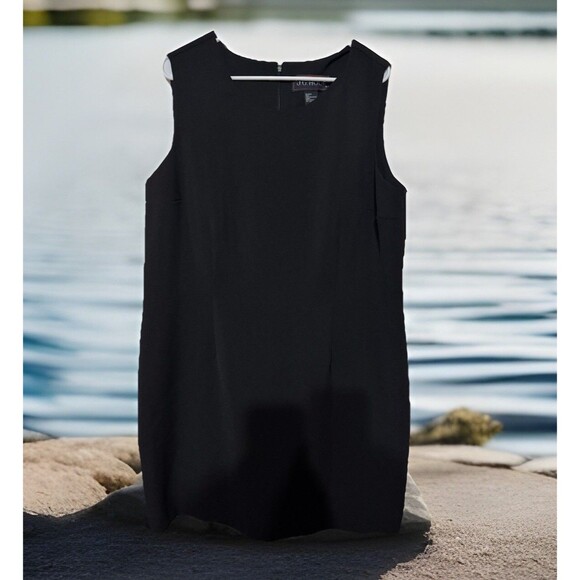 JG HOOK Women' Black Crew Neck Sleeveless Knee Length Sheath Dress Sz 20w - Picture 1 of 3